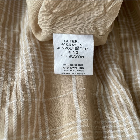 Sabo Dress Womens 4 Tan Plaid Azaria cottagecore - Picture 7 of 8